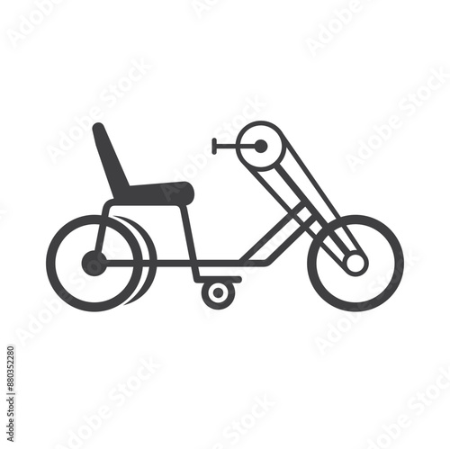 adaptive bicycle, disability bike, vector art.