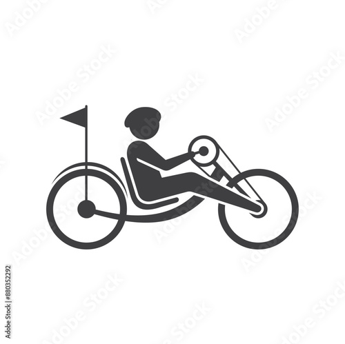 adaptive bicycle, disability bike, vector art.