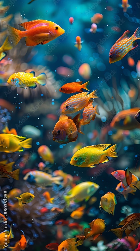 This captivating display of natural beauty and harmony showcases the dynamic and interdependent life within a well-maintained freshwater aquarium. This captivating display of natural beauty and harmony showcases the dynamic and interdependent life within a well-maintained freshwater aquarium.