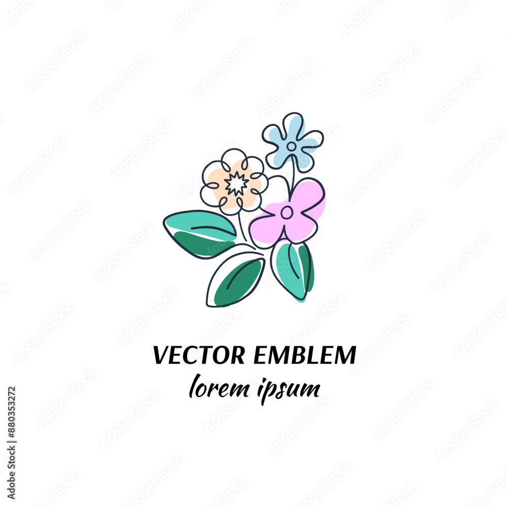 Vector hand made symbol in trendy line style isolated on white background. Flower. Icon in linear style. Vector hand made symbol in trendy line style isolated on white background. Flower. Icon in linear style.