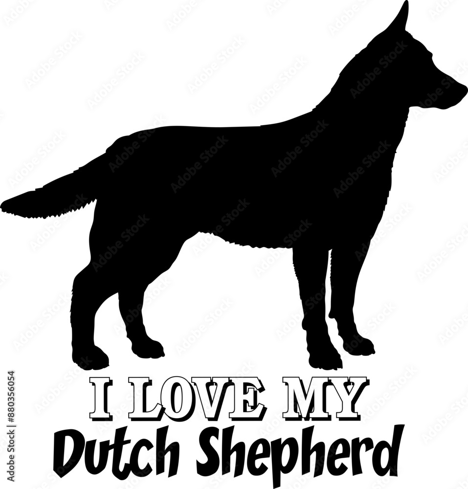 Dutch Shepherd I love my dog Dog silhouette dog breeds logo dog monogram vector Dutch Shepherd I love my dog Dog silhouette dog breeds logo dog monogram vector