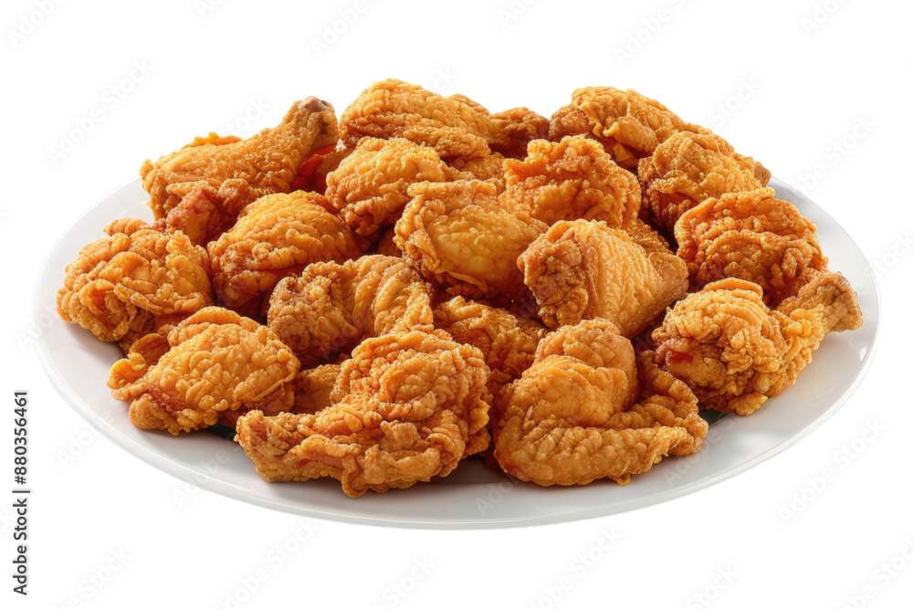 A platter of fried chicken isolated on transparent background A platter of fried chicken isolated on transparent background