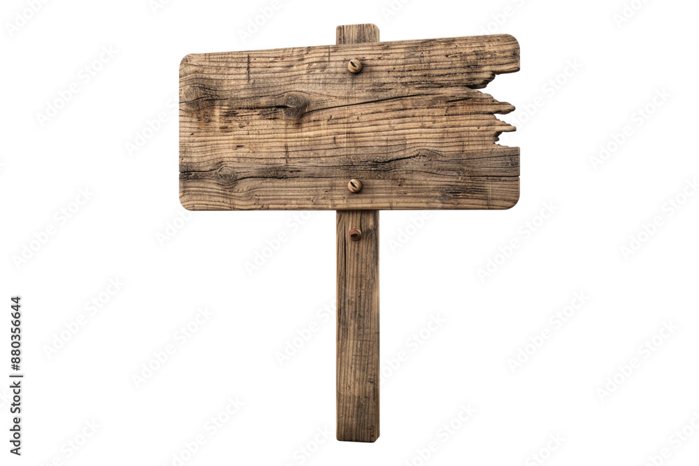 A wooden sign isolated on transparent background A wooden sign isolated on transparent background