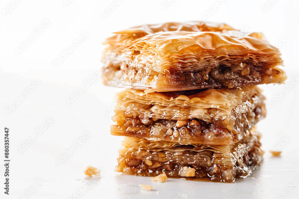 a stack of three pieces of pastry on a table a stack of three pieces of pastry on a table