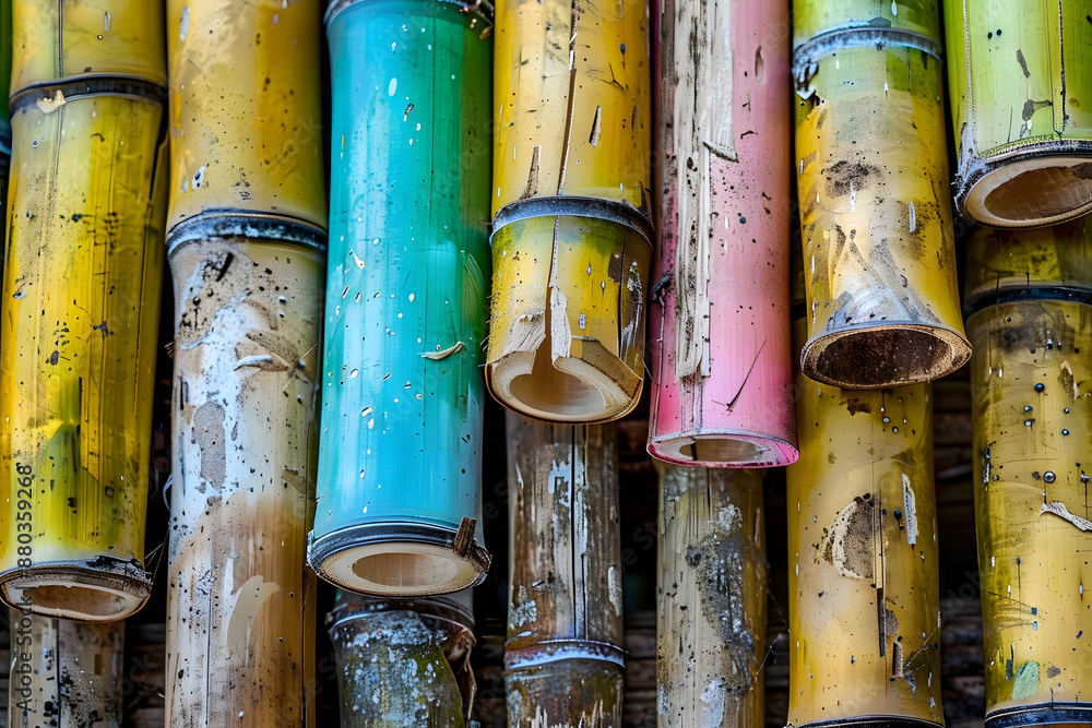 decorative old bamboo wood