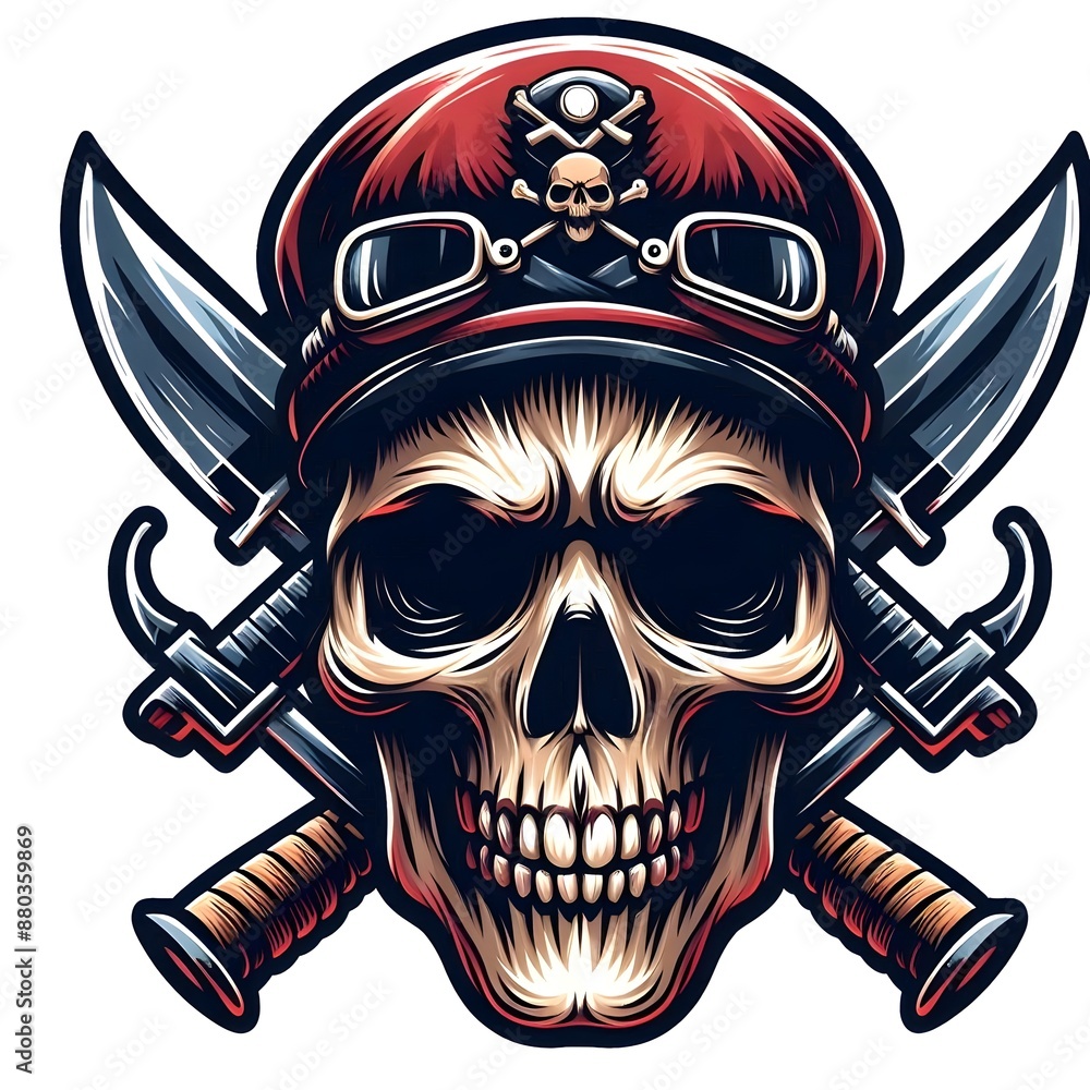Fototapeta premium skull headphone logo gaming team e sport, isolated on white background