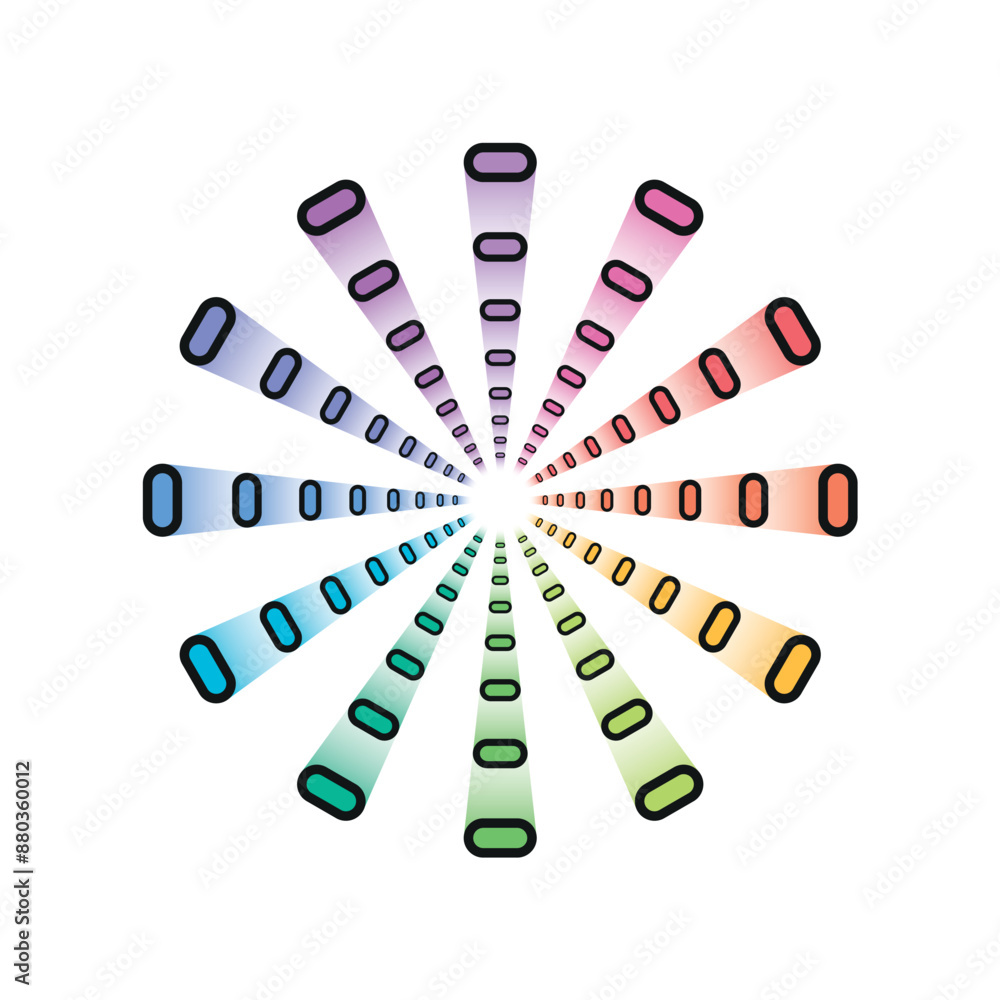 rotating, geometric shape concept. circular radial geometric shapes rotating, geometric shape concept. circular radial geometric shapes