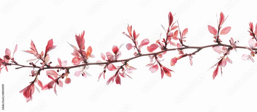 Pink twigs set against a white backdrop create a lovely copy space image Pink twigs set against a white backdrop create a lovely copy space image
