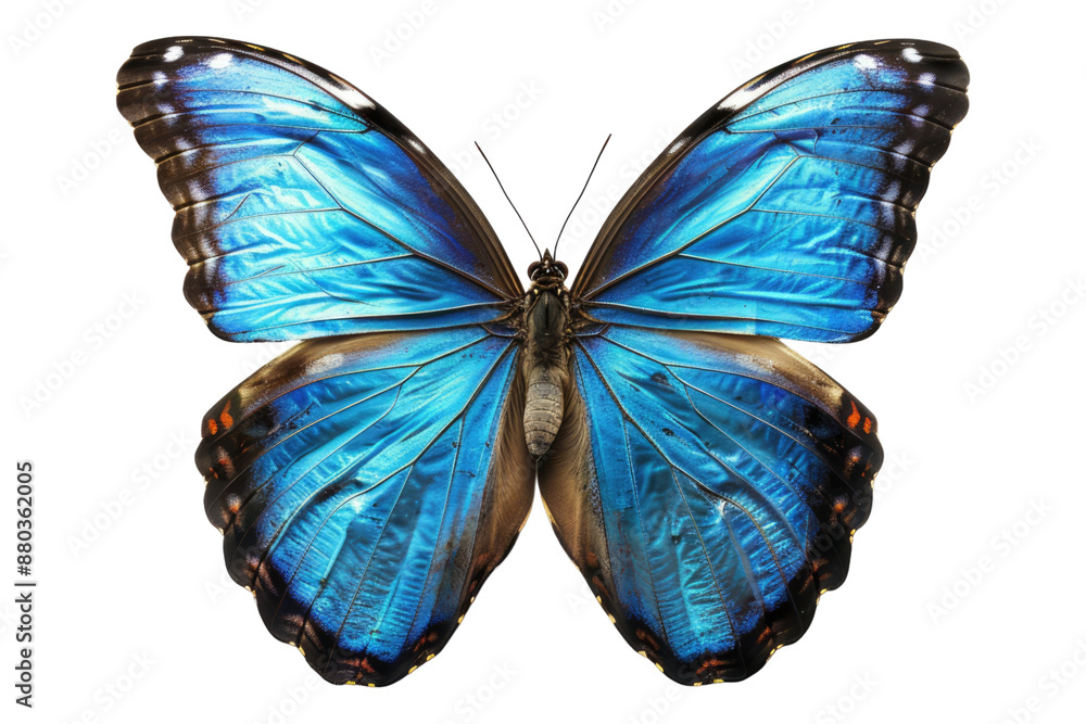 Obraz premium Blue butterfly isolated on transparent background