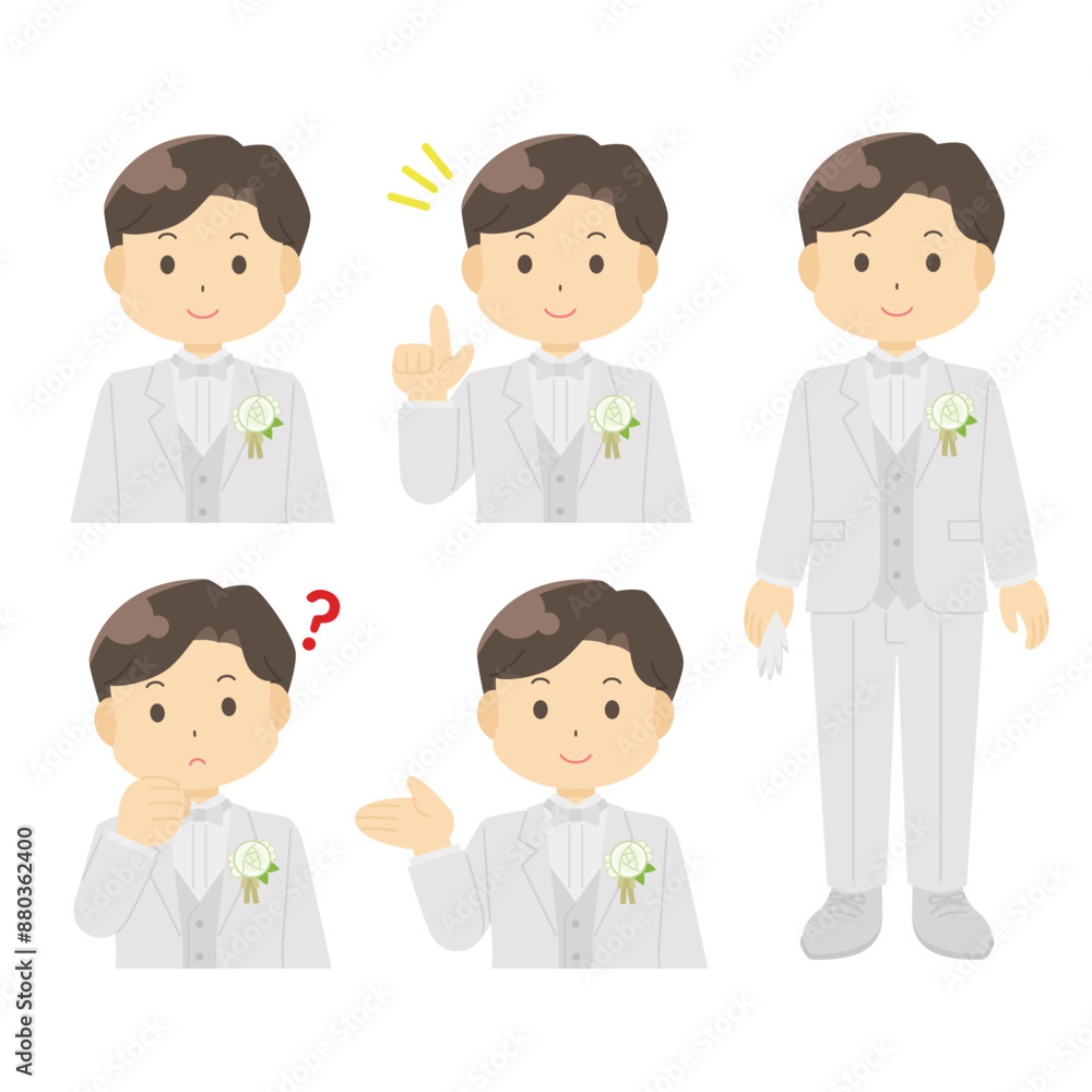 タキシードを着た男性のイラスト タキシードを着た男性のイラスト