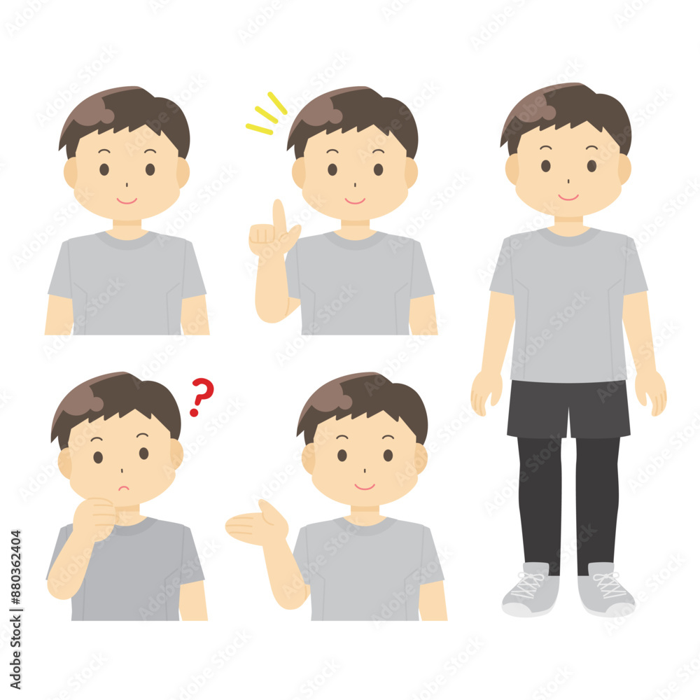 スポーツウェアを着た男性のイラスト スポーツウェアを着た男性のイラスト