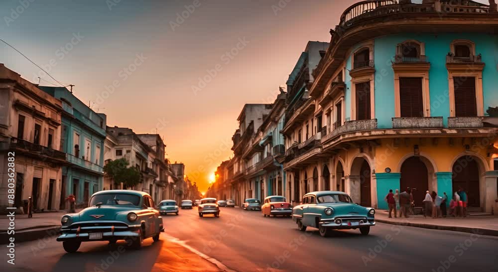 Classic cars in the city of Havana. Classic cars in the city of Havana.