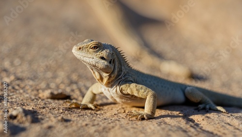 island land iguana on desert