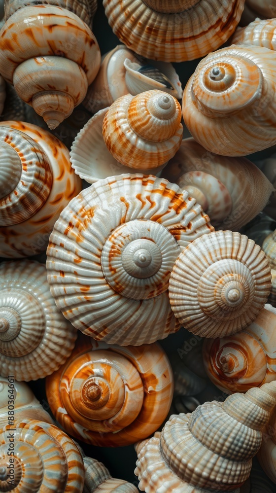 Seashell Collection Texture Background, 4K hyperrealistic photo Seashell Collection Texture Background, 4K hyperrealistic photo