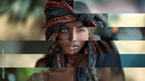 Diversity concept mosaic footage - we are one