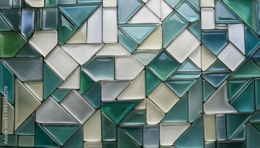 Mosaic Glass - Colored Mosaic of Pieces of Glass in Diferent Shapes - Privacy or Textured Glass Foil - Background, Wallpaper, Texture - Design with Glass Mosaic Glass - Colored Mosaic of Pieces of Glass in Diferent Shapes - Privacy or Textured Glass Foil - Background, Wallpaper, Texture - Design with Glass
