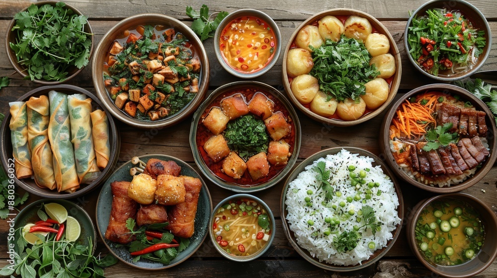 Assorted Vietnamese Cuisine - Generative AI Assorted Vietnamese Cuisine - Generative AI