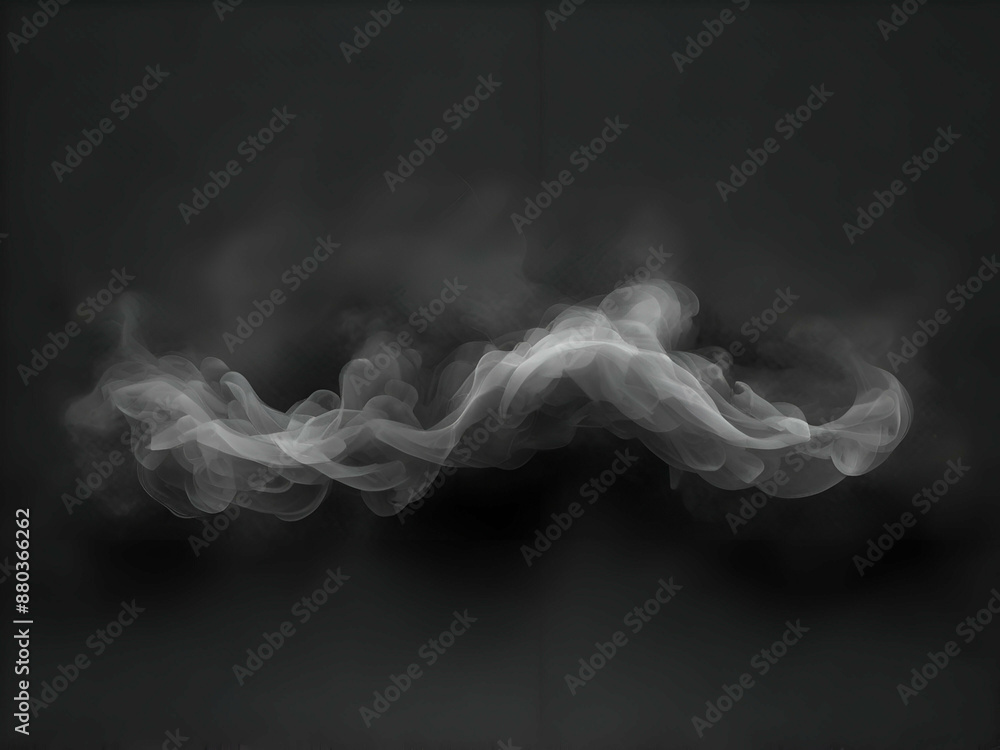 Fototapeta premium abstract glowing Ash powder fog on black background Smoke texture Fog dust air illustration Gray coal particle flow backdrop