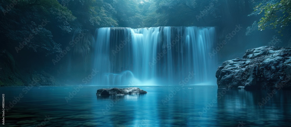 Serene Waterfall in a Tranquil Forest Serene Waterfall in a Tranquil Forest
