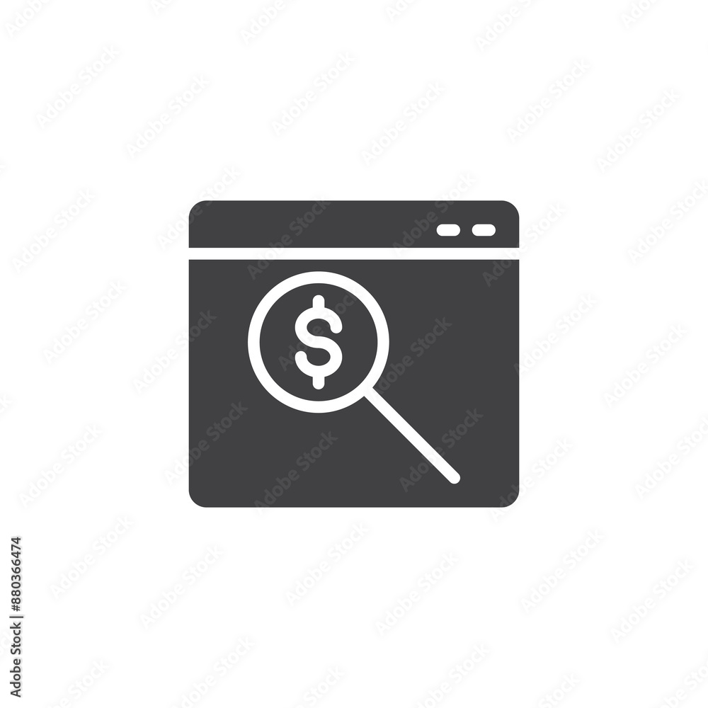 Search engine results page with a dollar sign vector icon Search engine results page with a dollar sign vector icon