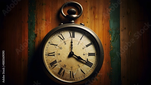 Wallpaper Mural old clock on wooden background , Temporal Textures: An Abstract Exploration of Time" Torontodigital.ca