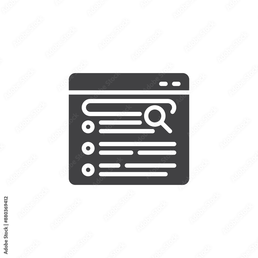 Search engine results page vector icon Search engine results page vector icon