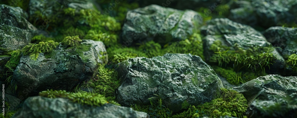 Mossy Stone Texture Background, 4K hyperrealistic photo Mossy Stone Texture Background, 4K hyperrealistic photo