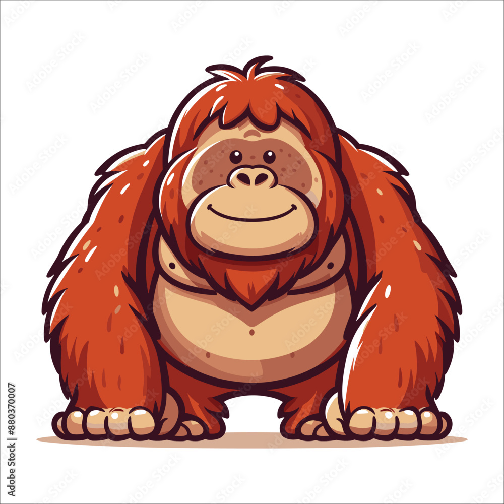 Obraz premium Orang utan cartoon Illustration Isolated on white background