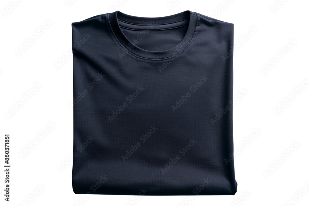 Dark blue folded t shirt isolated on transparent background Dark blue folded t shirt isolated on transparent background