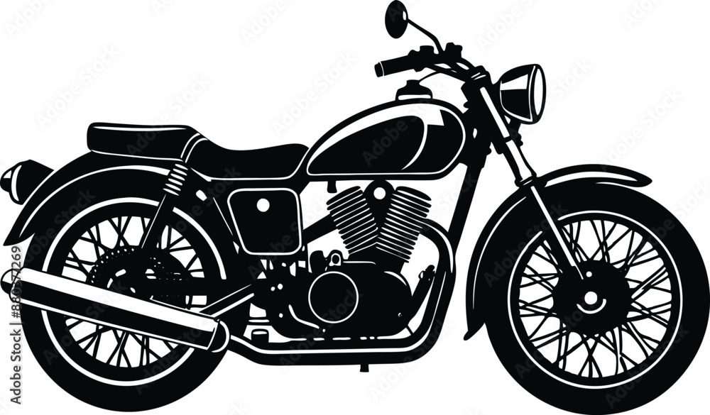 Obraz premium Classic motorcycle silhouette vector