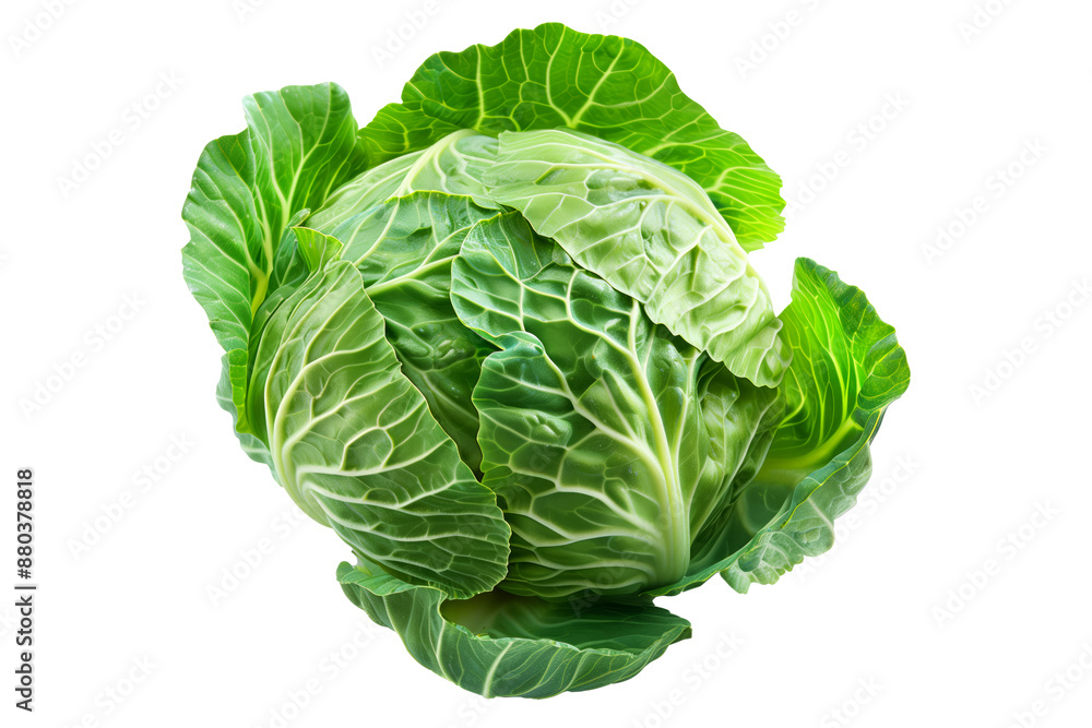 Fresh green cabbage head with crumpled leaves isolated on a white background. Fresh green cabbage head with crumpled leaves isolated on a white background.