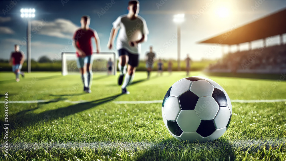 Fototapeta premium Players in action on soccer field