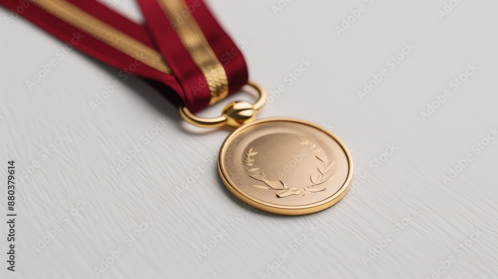 High-resolution award medal mockup on isolated white background, detailed close-up, realistic textures, showcasing front and back, focus cover all object High-resolution award medal mockup on isolated white background, detailed close-up, realistic textures, showcasing front and back, focus cover all object