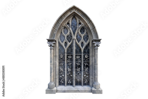 Gothic window isolated on transparent background