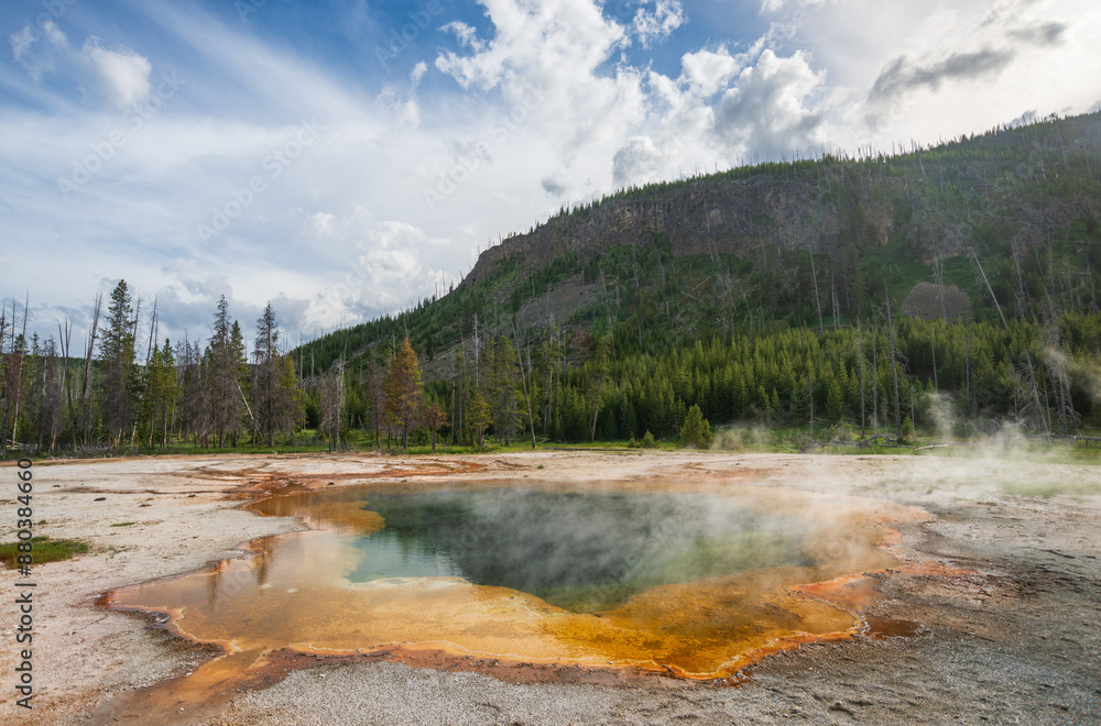 Black Sand Basin in Yellowstone National Park in Wyoming Black Sand Basin in Yellowstone National Park in Wyoming