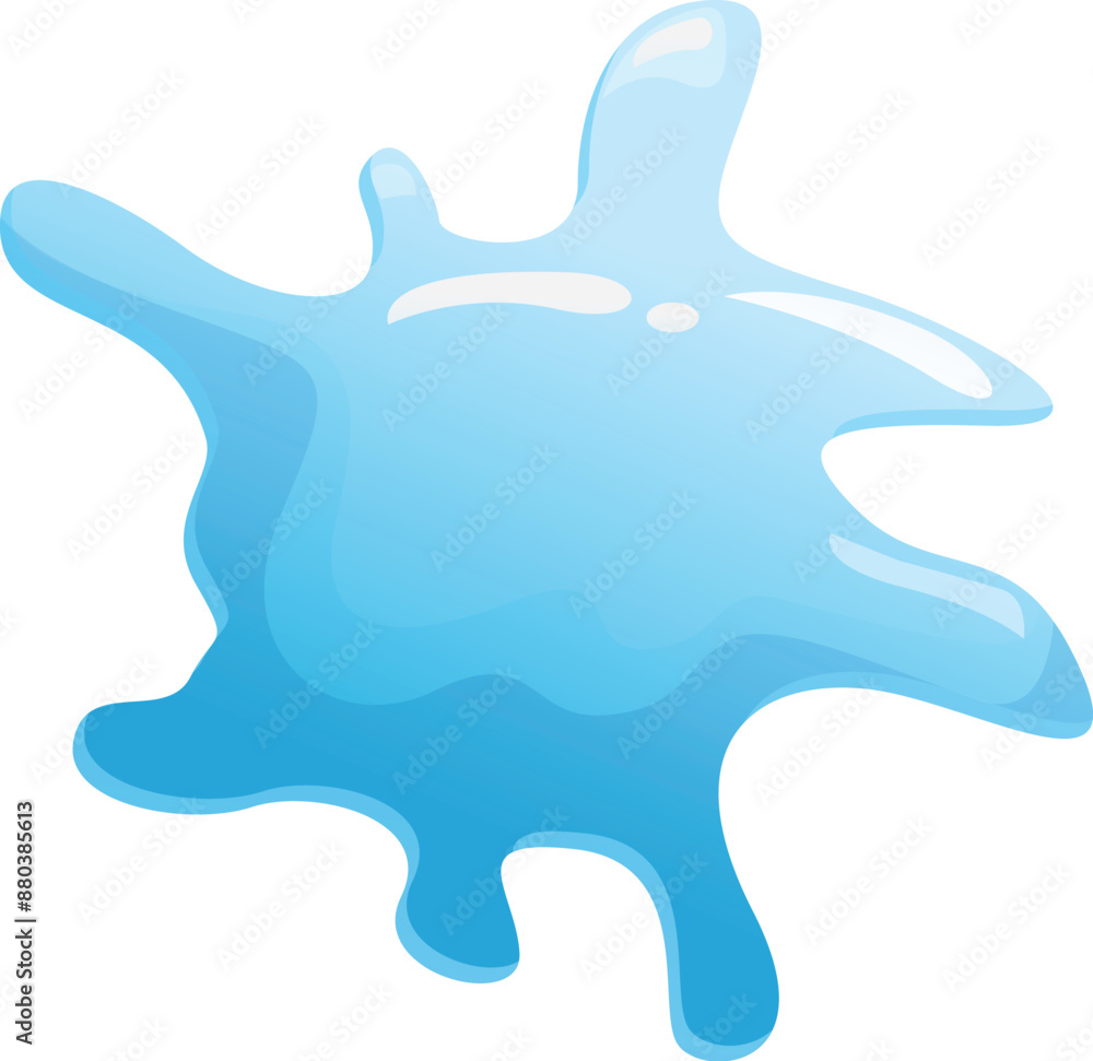 Cartoon illustration of blue water splashing down Cartoon illustration of blue water splashing down