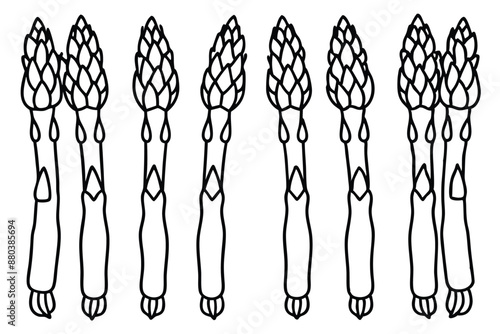 Asparagus line art contemporary dining room decor