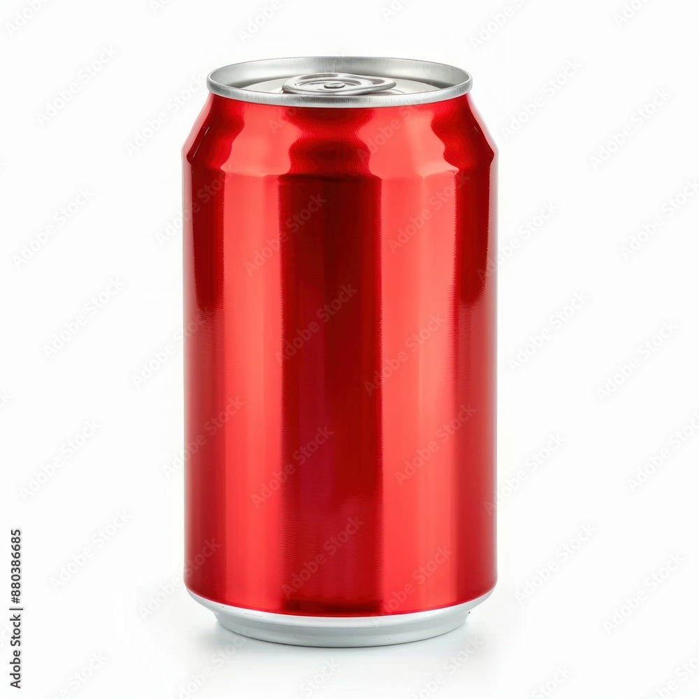 Red Soda Can on White Background Red Soda Can on White Background