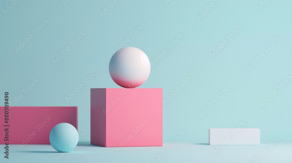 geometric shapes such as cubes, spheres, pyramids, and their variations.