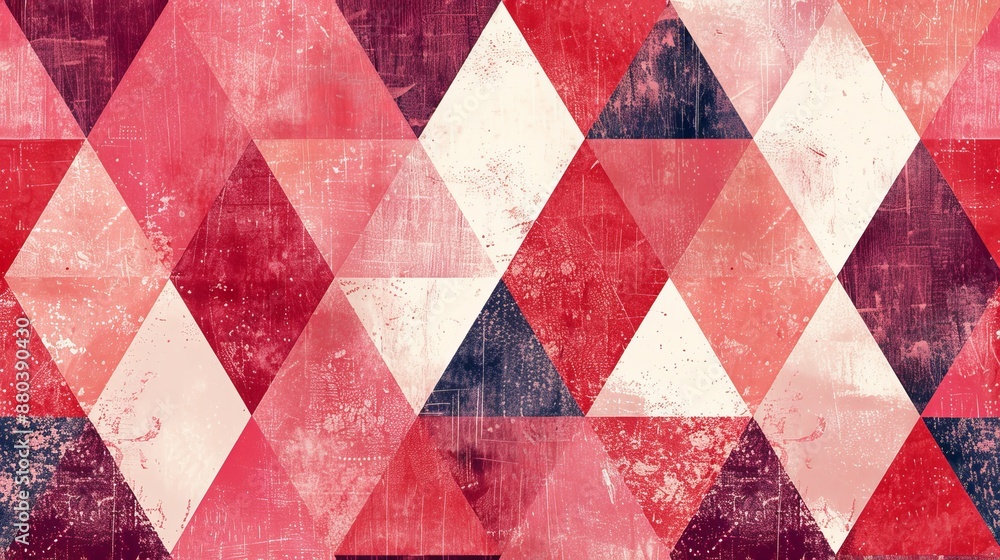 Fototapeta premium Red And White Geometric Pattern