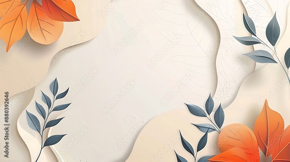 Contemporary background featuring organic shapes and a muted color scheme, suitable for elegant mockup presentations Contemporary background featuring organic shapes and a muted color scheme, suitable for elegant mockup presentations