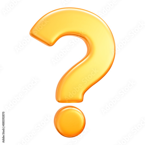 3d gold question mark. Faq problem solution symbol. Vector illustration on isolated background.	