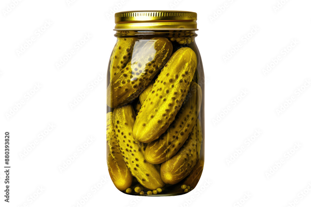 Pickled on transparent jar isolated on transparent background Pickled on transparent jar isolated on transparent background
