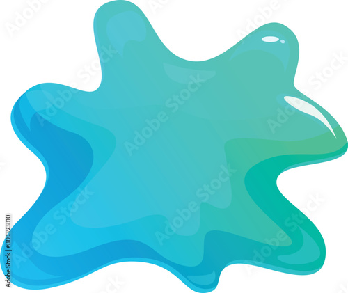 Blue slime blob is splashing, making an abstract organic shape