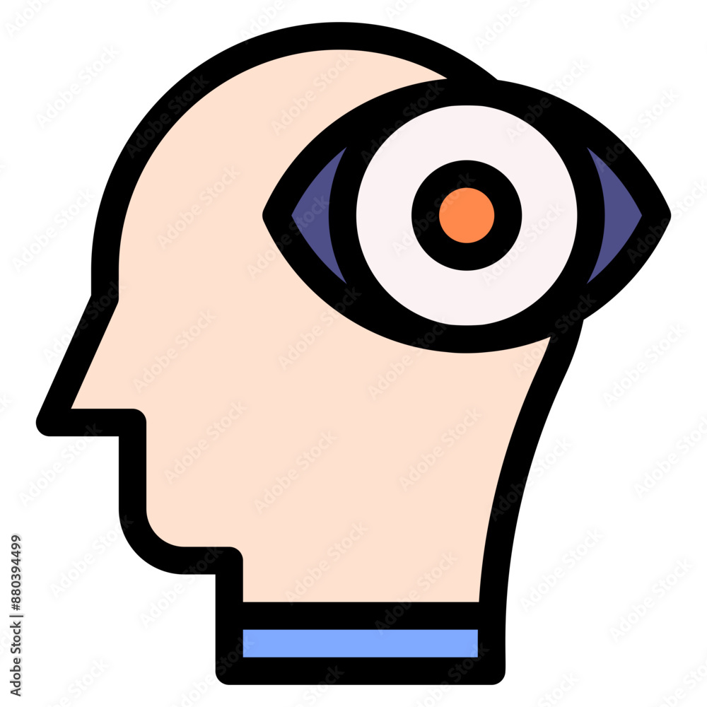 Vector Icon vision, mind, thought, user, human brain Vector Icon vision, mind, thought, user, human brain