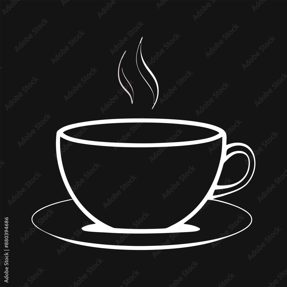 Obraz premium Coffee cup outline isolated vector illustration
