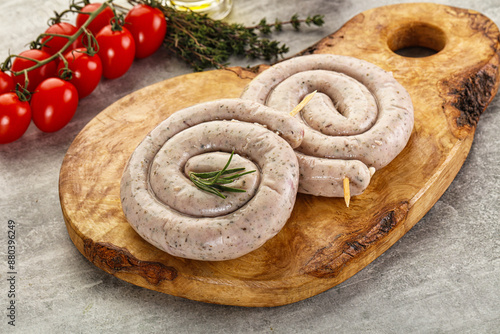 Natural spiral sausage for grill