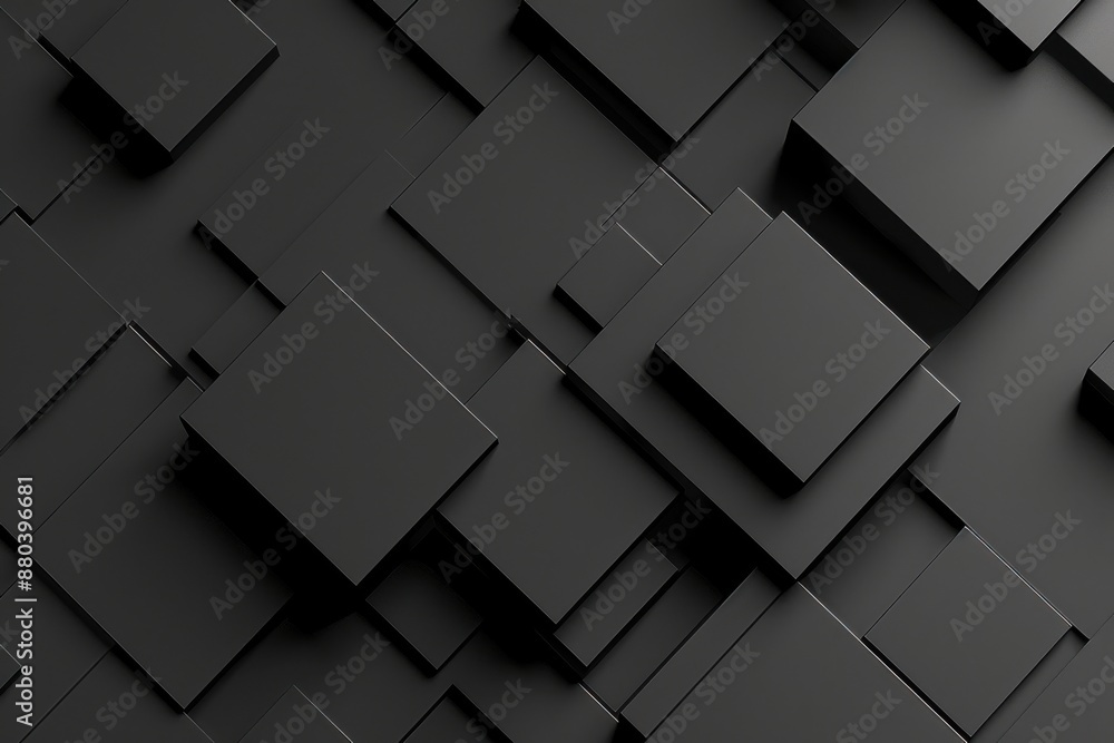 Abstract background of 3D black cubes. Geometric shapes pattern. Modern design. Minimalist concept. Abstract background of 3D black cubes. Geometric shapes pattern. Modern design. Minimalist concept.