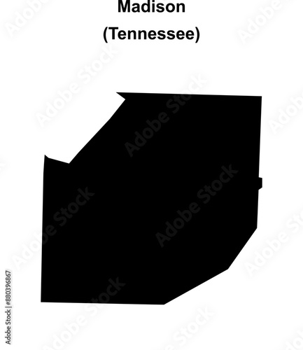 Madison County (Tennessee) blank outline map