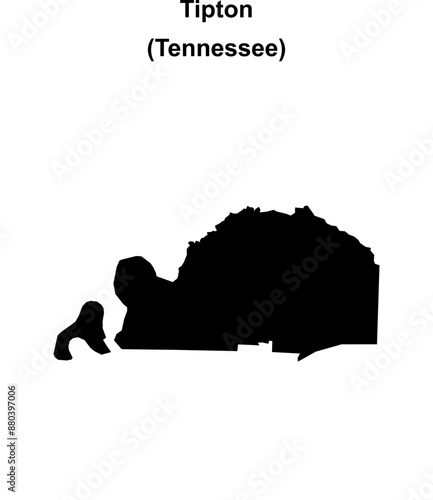 Tipton County (Tennessee) blank outline map